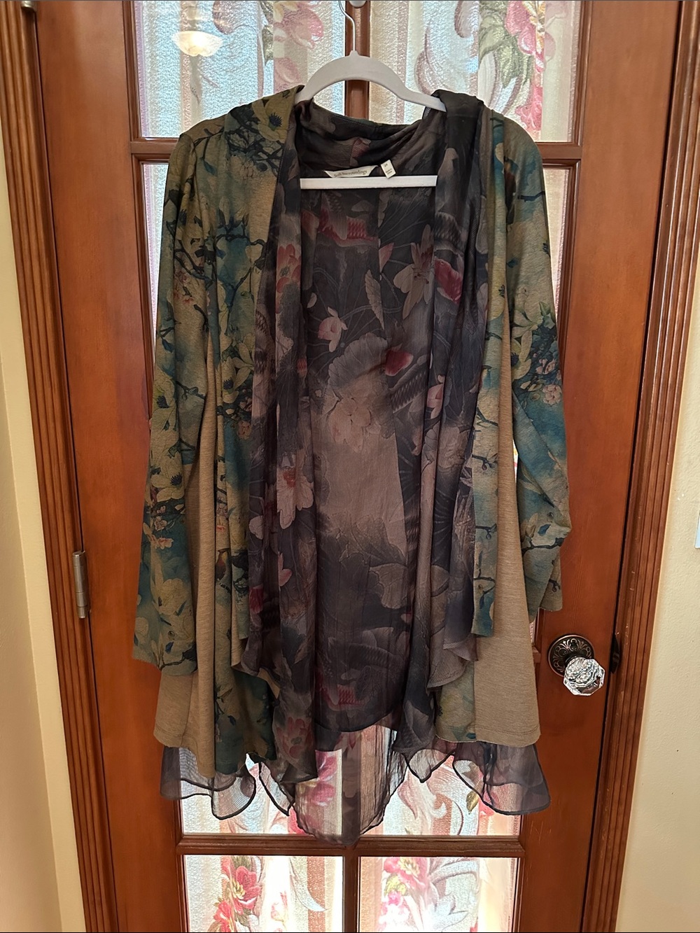 Autumn Floral Open-Front Layered Cardigan Topper Soft Surroundings